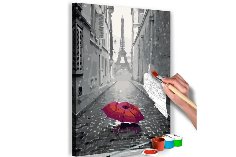 Tee-se-itse Maalaus Paris Red Umbrella 40x60 cm, Artgeist sp. z o. o.