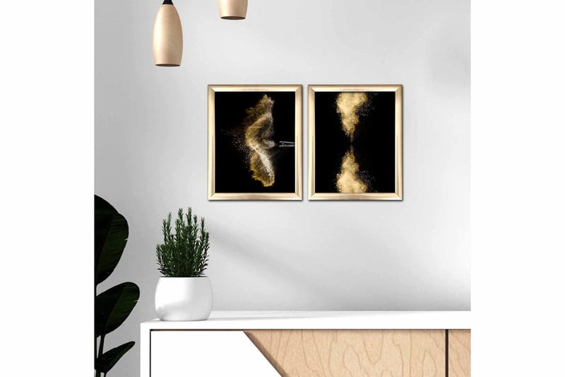 Taulu Abstract kehyksellä 2-pak Monivärinen - 23,5x28,5 cm - Sisustustuotteet - Taulu & taide