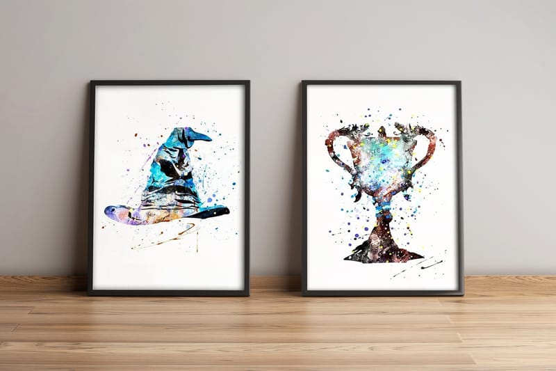 Taulu Abstract kehyksellä 2-pak Monivärinen - 36x51 cm - Sisustustuotteet - Taulu & taide