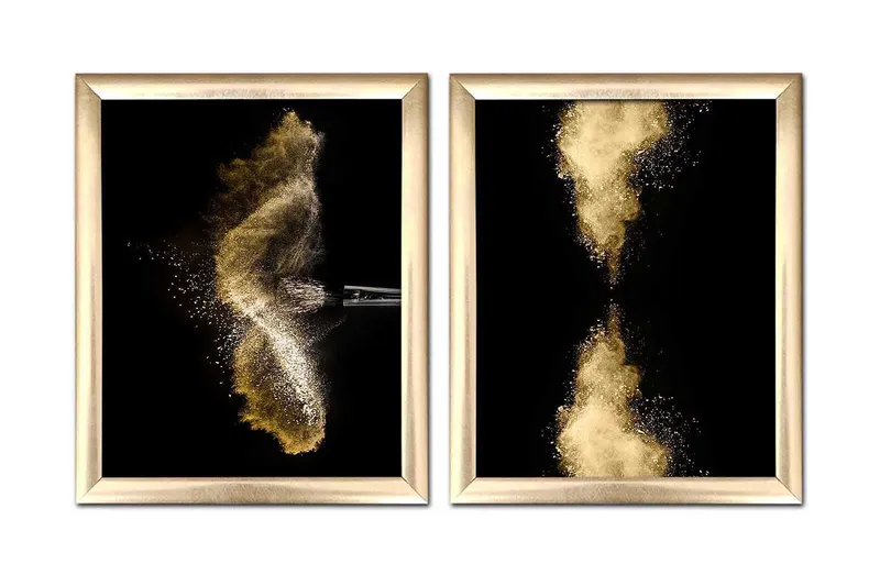 Taulu Abstract kehyksellä 2-pak Monivärinen, 23,5x28,5 cm