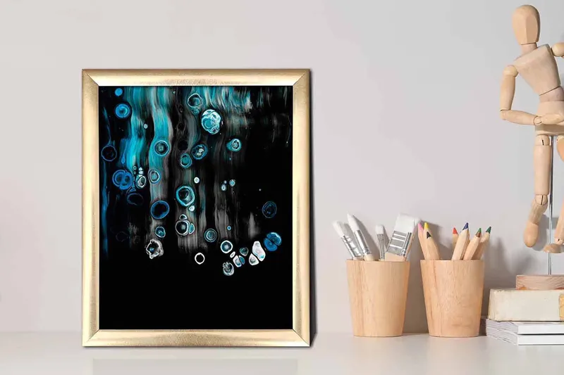 Taulu Abstract kehyksellä Monivärinen - 23,5x28,5 cm - Sisustustuotteet - Taulu & taide