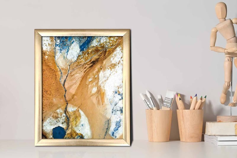 Taulu Abstract kehyksellä Monivärinen - 23,5x28,5 cm - Sisustustuotteet - Taulu & taide