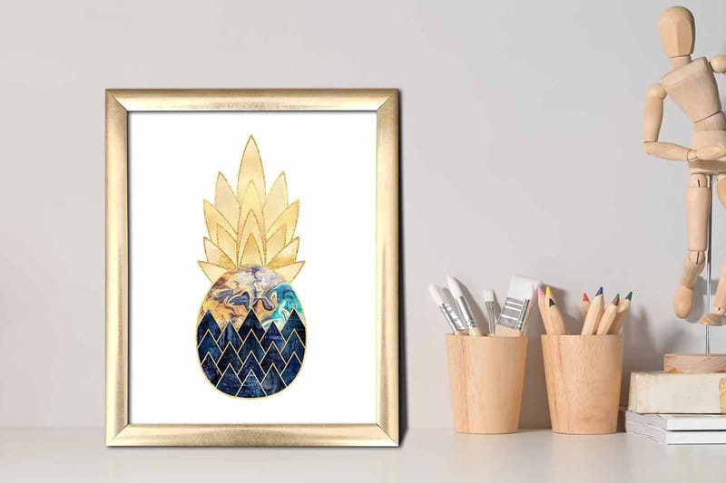 Taulu Abstract kehyksellä Monivärinen - 23,5x28,5 cm - Sisustustuotteet - Taulu & taide