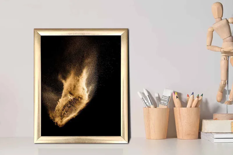 Taulu Abstract kehyksellä Monivärinen - 23,5x28,5 cm - Sisustustuotteet - Taulu & taide