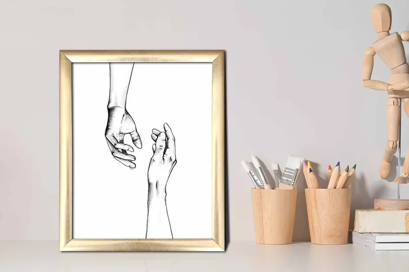 Taulu Abstract kehyksellä Monivärinen - 23,5x28,5 cm - Sisustustuotteet - Taulu & taide