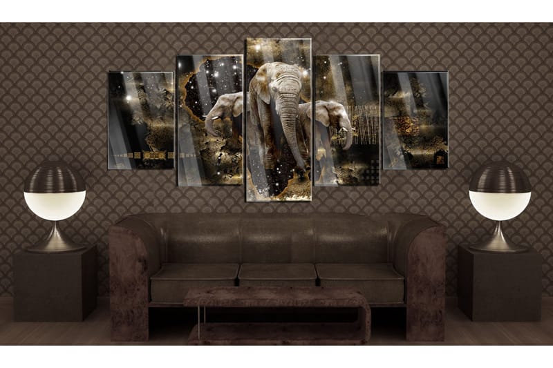 Taulu akryylillä Brown Elephants 100x50 - Artgeist sp. z o. o. - Sisustustuotteet - Taulu & taide