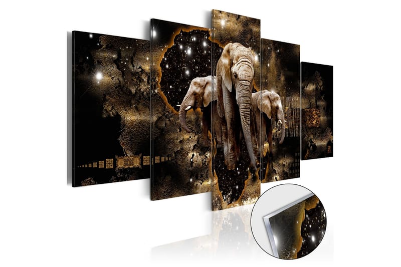 Taulu akryylillä Brown Elephants 200x100 - Artgeist sp. z o. o. - Sisustustuotteet - Taulu & taide