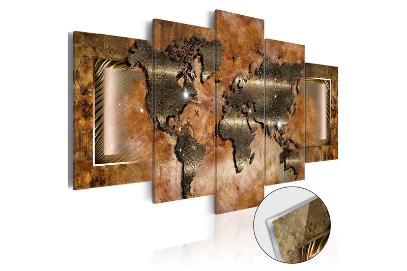 Taulu akryylillä Steel Map 100x50, Artgeist sp. z o. o.