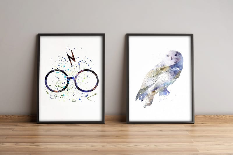 Taulu Animal kehyksellä 2-pak Monivärinen, 36x51 cm