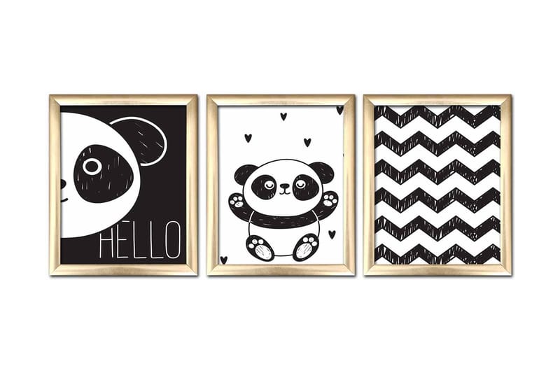 Taulu Animal kehyksellä 3-pak Monivärinen - 23,5x28,5 cm - Sisustustuotteet - Taulu & taide
