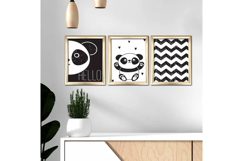 Taulu Animal kehyksellä 3-pak Monivärinen - 23,5x28,5 cm - Sisustustuotteet - Taulu & taide