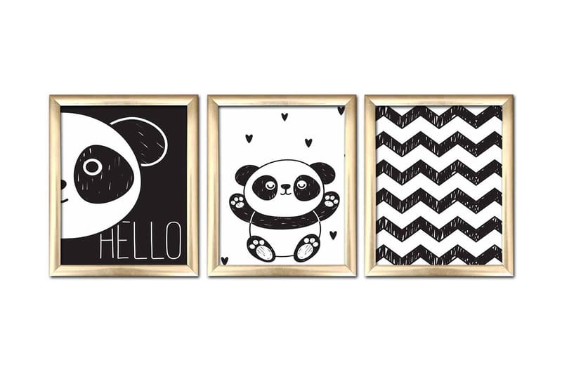 Taulu Animal kehyksellä 3-pak Monivärinen, 23,5x28,5 cm