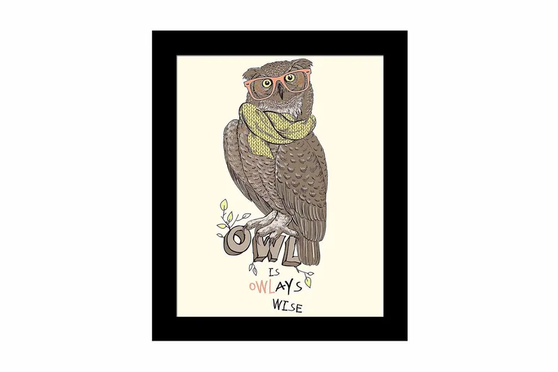 Taulu Animal kehyksellä Monivärinen, 23,5x28,5 cm