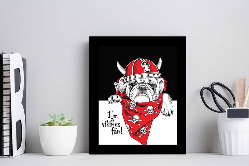 Taulu Animal kehyksellä Monivärinen - 23,5x28,5 cm - Sisustustuotteet - Taulu & taide