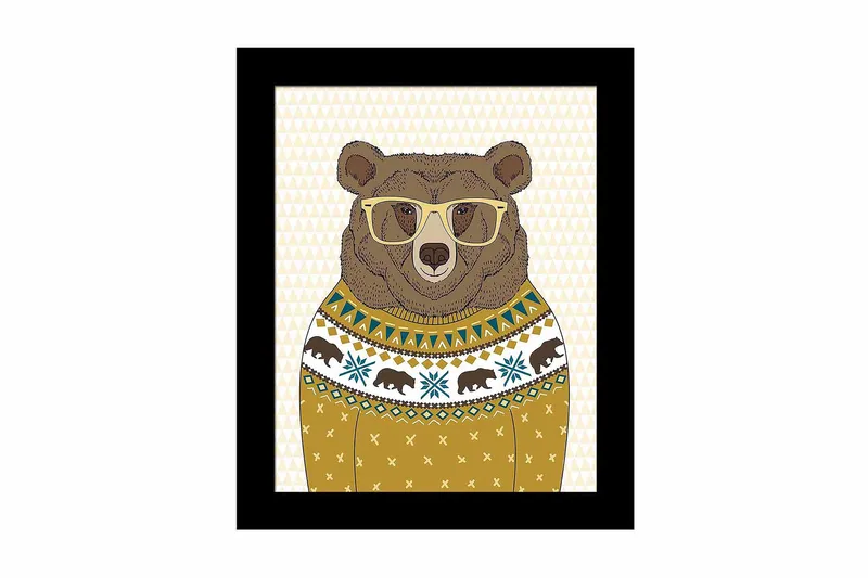 Taulu Animal kehyksellä Monivärinen, 23,5x28,5 cm