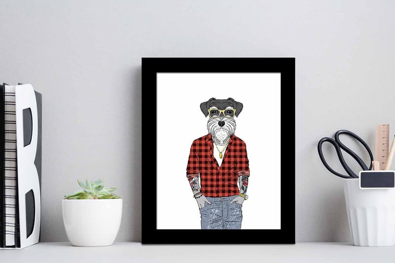 Taulu Animal kehyksellä Monivärinen - 23,5x28,5 cm - Sisustustuotteet - Taulu & taide