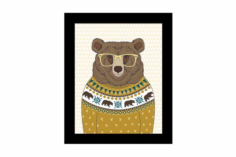 Taulu Animal kehyksellä Monivärinen - 23,5x28,5 cm - Sisustustuotteet - Taulu & taide