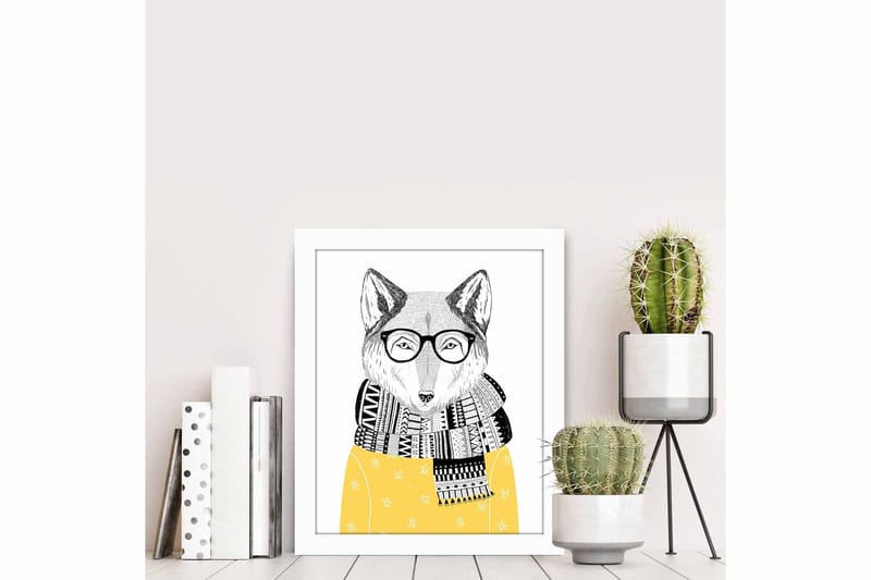 Taulu Animal kehyksellä Monivärinen - 23,5x28,5 cm - Sisustustuotteet - Taulu & taide