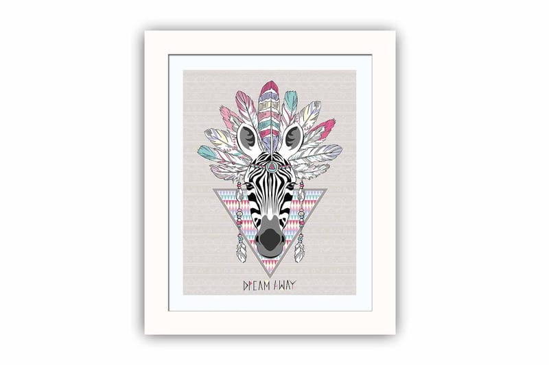 Taulu Animal kehyksellä Monivärinen - 23,5x28,5 cm - Sisustustuotteet - Taulu & taide