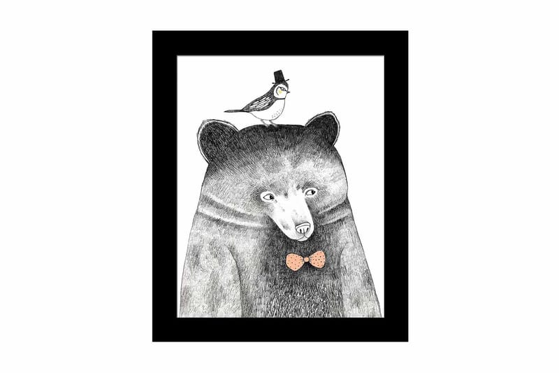 Taulu Animal kehyksellä Monivärinen - 23,5x28,5 cm - Sisustustuotteet - Taulu & taide