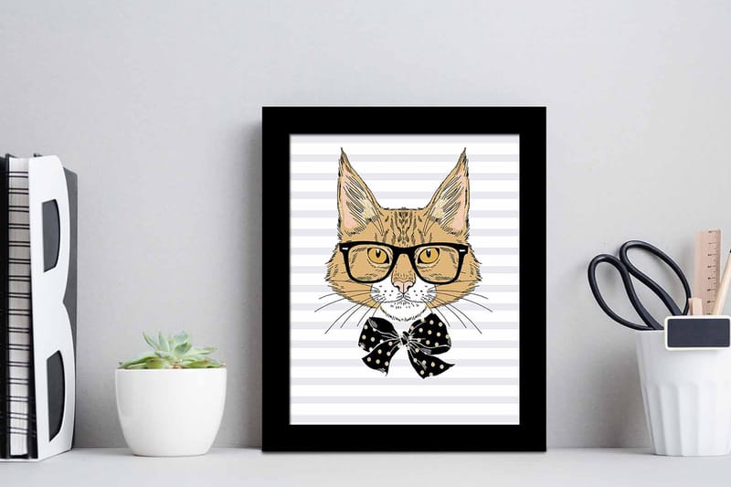 Taulu Animal kehyksellä Monivärinen - 23,5x28,5 cm - Sisustustuotteet - Taulu & taide