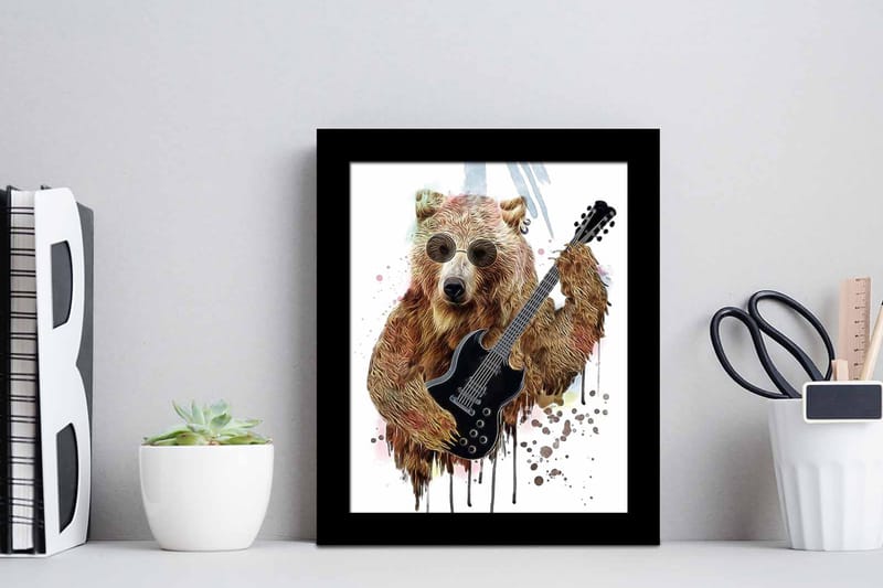 Taulu Animal kehyksellä Monivärinen - 23,5x28,5 cm - Sisustustuotteet - Taulu & taide