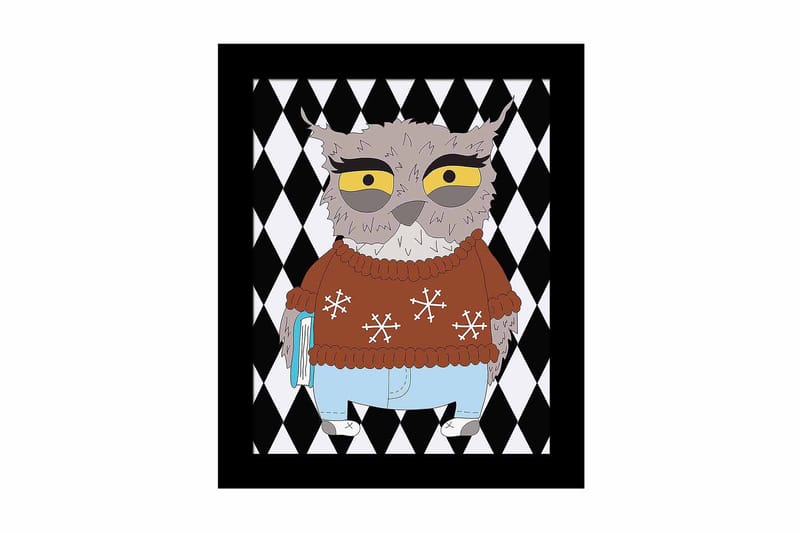 Taulu Animal kehyksellä Monivärinen - 23,5x28,5 cm - Sisustustuotteet - Taulu & taide