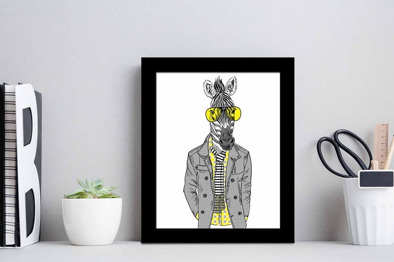 Taulu Animal kehyksellä Monivärinen - 23,5x28,5 cm - Sisustustuotteet - Taulu & taide