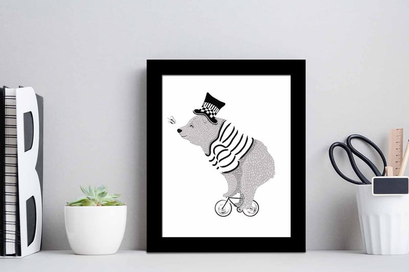 Taulu Animal kehyksellä Monivärinen - 23,5x28,5 cm - Sisustustuotteet - Taulu & taide