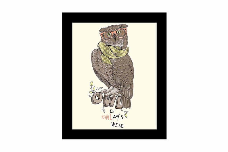 Taulu Animal kehyksellä Monivärinen - 23,5x28,5 cm - Sisustustuotteet - Taulu & taide