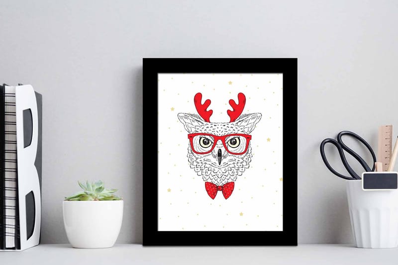 Taulu Animal kehyksellä Monivärinen - 23,5x28,5 cm - Sisustustuotteet - Taulu & taide