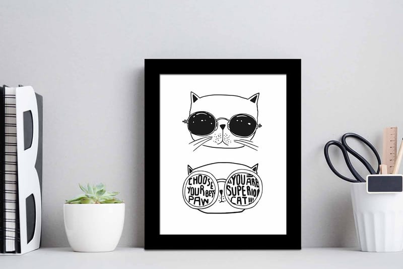 Taulu Animal kehyksellä Monivärinen - 23,5x28,5 cm - Sisustustuotteet - Taulu & taide