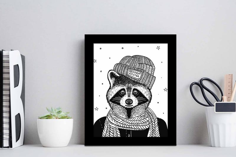Taulu Animal kehyksellä Monivärinen - 23,5x28,5 cm - Sisustustuotteet - Taulu & taide
