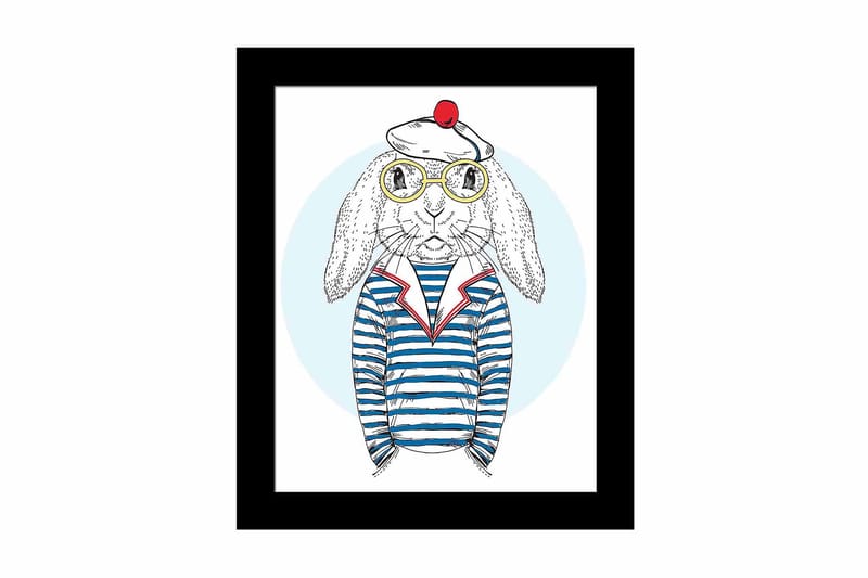 Taulu Animal kehyksellä Monivärinen - 23,5x28,5 cm - Sisustustuotteet - Taulu & taide
