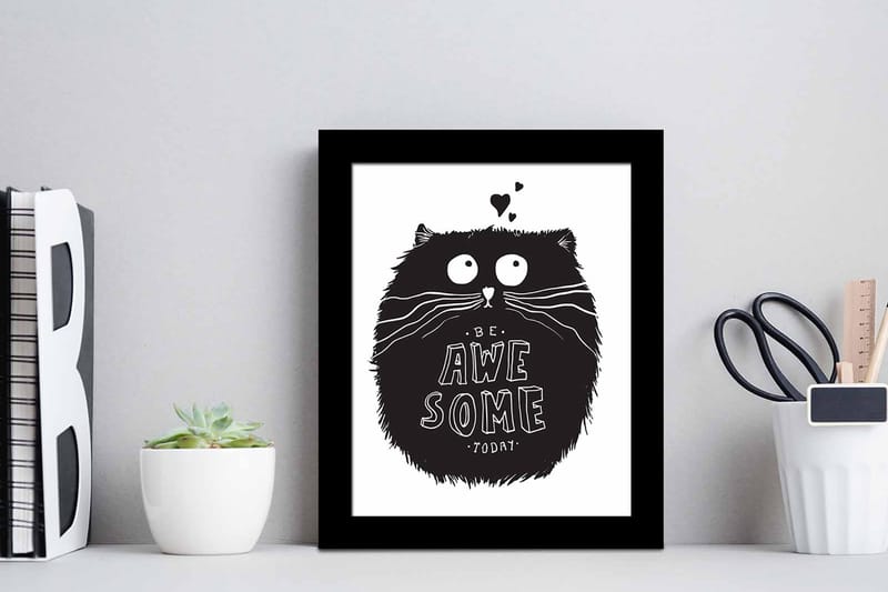 Taulu Animal kehyksellä Monivärinen - 23,5x28,5 cm - Sisustustuotteet - Taulu & taide