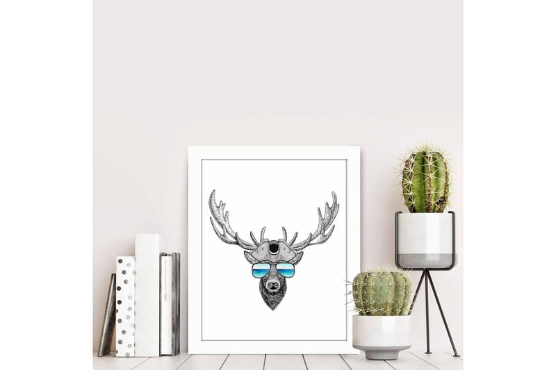 Taulu Animal kehyksellä Monivärinen - 23,5x28,5 cm - Sisustustuotteet - Taulu & taide