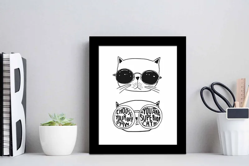 Taulu Animal kehyksellä Monivärinen - 23,5x28,5 cm - Sisustustuotteet - Taulu & taide
