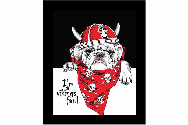 Taulu Animal kehyksellä Monivärinen - 23,5x28,5 cm - Sisustustuotteet - Taulu & taide