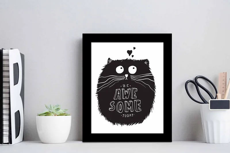 Taulu Animal kehyksellä Monivärinen - 23,5x28,5 cm - Sisustustuotteet - Taulu & taide