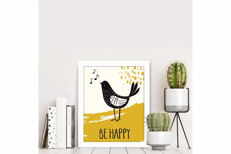 Taulu Animal kehyksellä Monivärinen - 23,5x28,5 cm - Sisustustuotteet - Taulu & taide