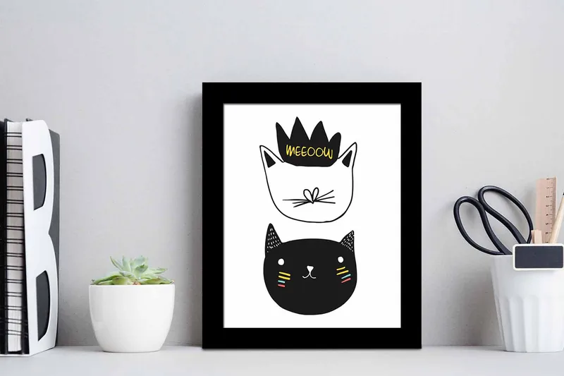 Taulu Animal kehyksellä Monivärinen - 23,5x28,5 cm - Sisustustuotteet - Taulu & taide