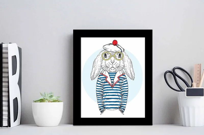 Taulu Animal kehyksellä Monivärinen - 23,5x28,5 cm - Sisustustuotteet - Taulu & taide