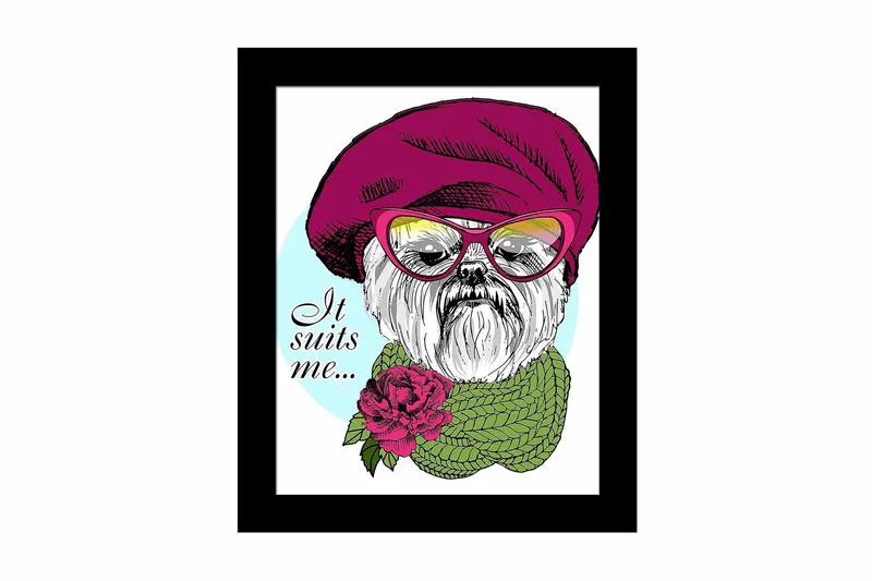 Taulu Animal kehyksellä Monivärinen, 23,5x28,5 cm