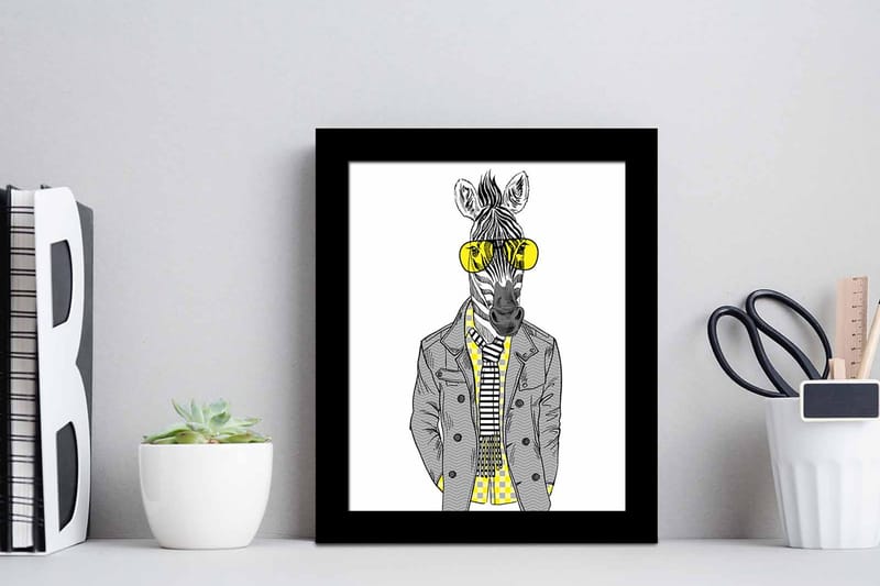 Taulu Animal kehyksellä Monivärinen - 23,5x28,5 cm - Sisustustuotteet - Taulu & taide
