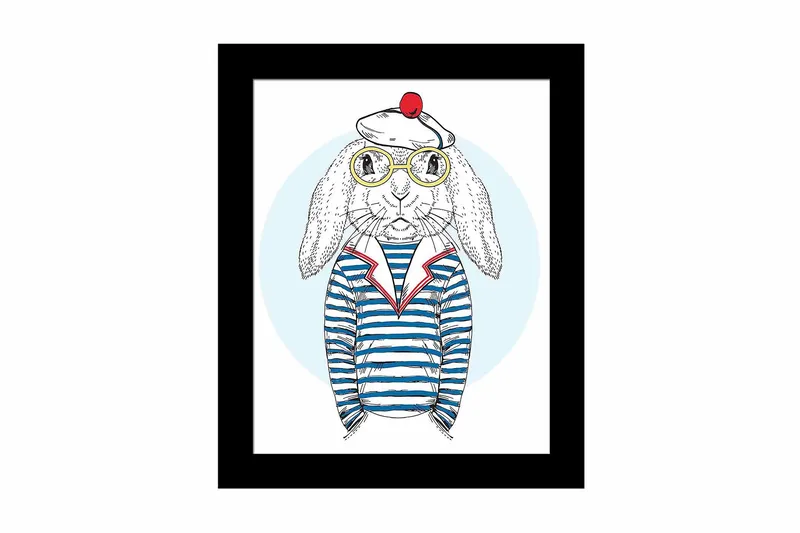 Taulu Animal kehyksellä Monivärinen, 23,5x28,5 cm