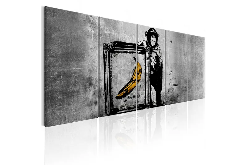 Taulu Banksy Monkey With Frame 200x80, Artgeist sp. z o. o.