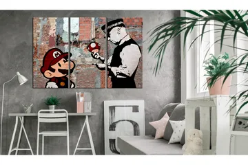 Taulu Banksy Warning 120x80 - Artgeist sp. z o. o. - Sisustustuotteet - Taulu & taide - Canvas-taulu