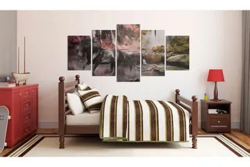 Taulu Black Horse On Crimson Sky Background 100x50 - Artgeist sp. z o. o. - Sisustustuotteet - Taulu & taide - Canvas-taulu
