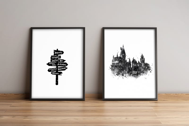 Taulu Building kehyksellä 2-pak Monivärinen - 36x51 cm - Sisustustuotteet - Taulu & taide