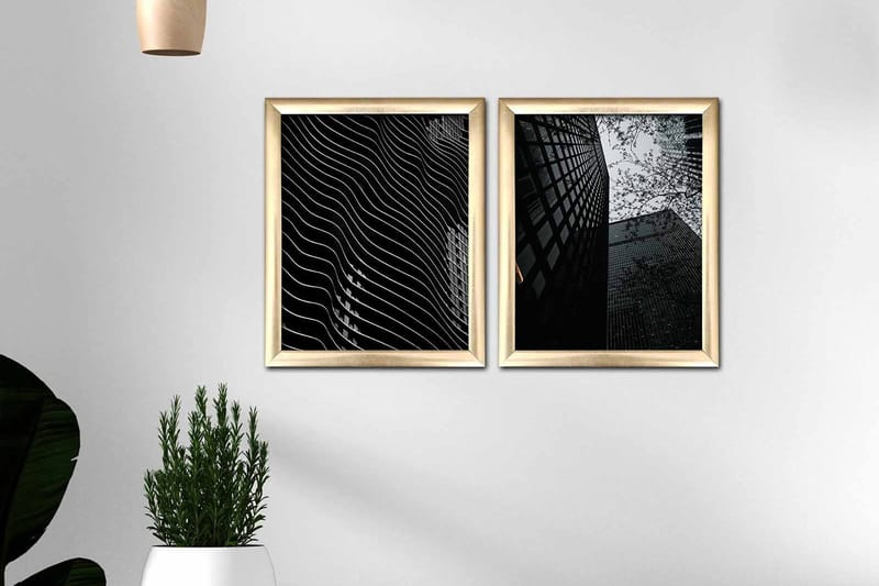 Taulu Building kehyksellä 2-pak Monivärinen - 23,5x28,5 cm - Sisustustuotteet - Taulu & taide